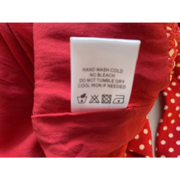 Privacy Please Solana V-Neck Belted Red Polka Dot Maxi Dress Sz XS - Picture 9 of 9